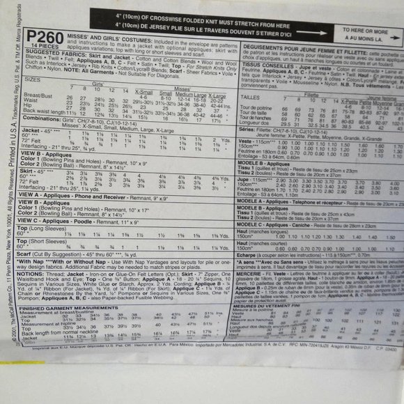 Vintage Adult Costume Pattern UNCUT Poodle Skirt Pinkie Jacket, Rock N Roll Soda - Picture 2 of 2